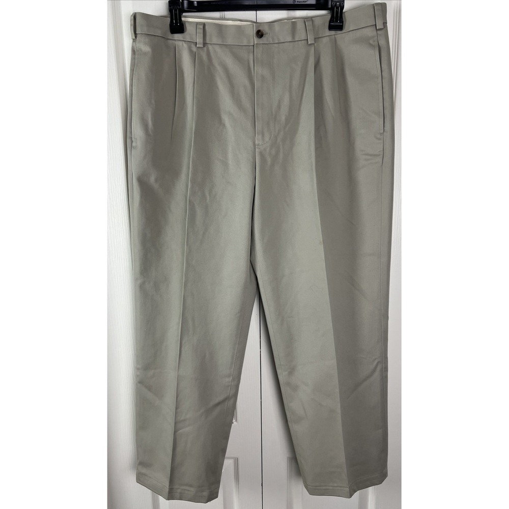Brooks Brothers 346 Advantage Chino Elliot‎ Khaki Pants Actual  40x29 Pleated F2